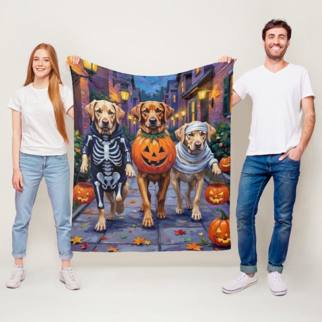 Couverture Polaire Labrador Trick or Treating in Halloween Costumes (En situation)