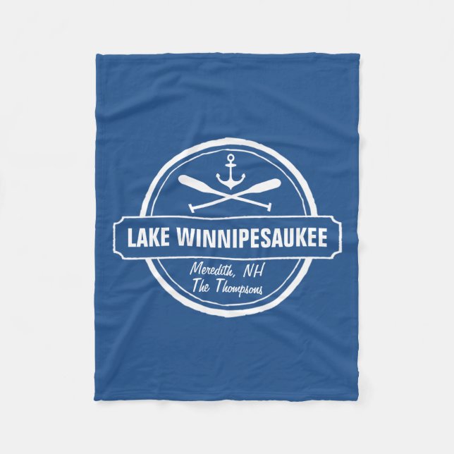Couverture Polaire Lac Winnipesaukee NH ville personnalisée, nom, anc (Devant)