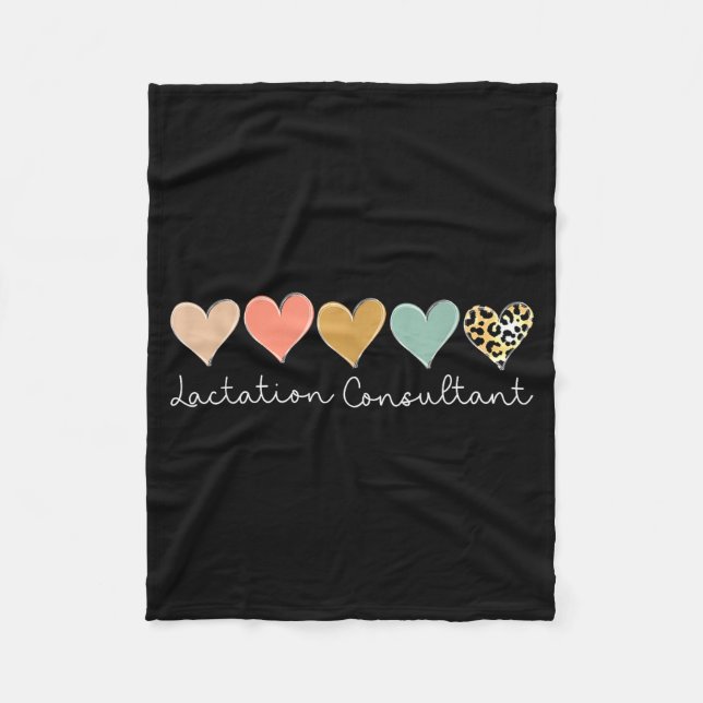Couverture Polaire Lactation Consultant Leopard Heart, Valentine's Da (Devant)