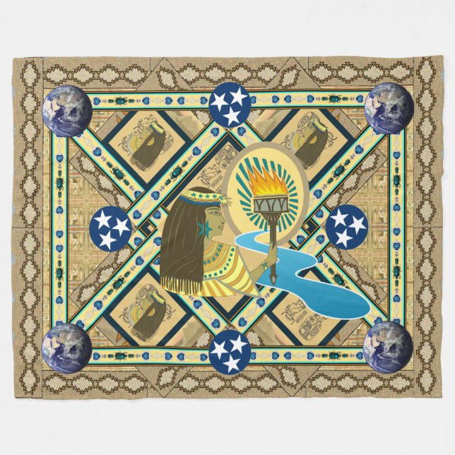 Couverture Polaire "Lady Liberty of the Nile" Art Fleece Blanket (Devant (Horizontal))
