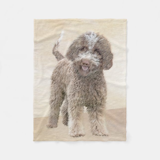 Couverture Polaire Lagotto Romagnolo Peinture - Cute Original Chien A (Devant)