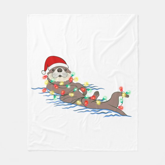 Couverture Polaire laide noël santa claus otter (Devant)