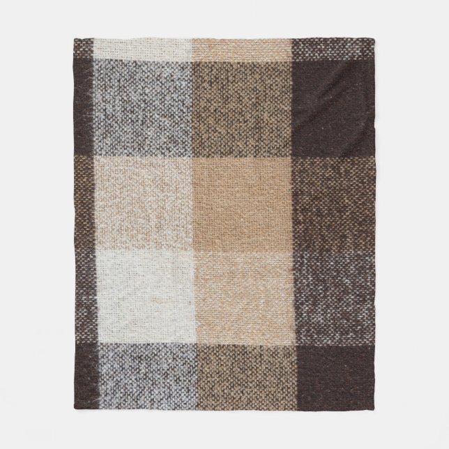 Couverture Polaire Laine À damiers Brown : Tartan Texture (Devant)