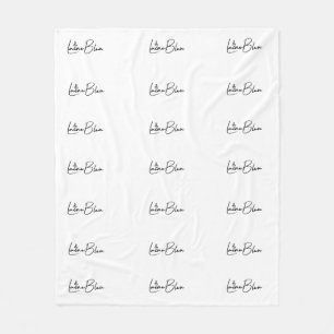 Couverture Polaire Laine Bleu Fleece Blanche