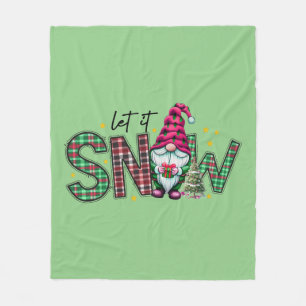 Couverture Polaire Laisser Neige Noël Plaid Vacances Gnome Vert