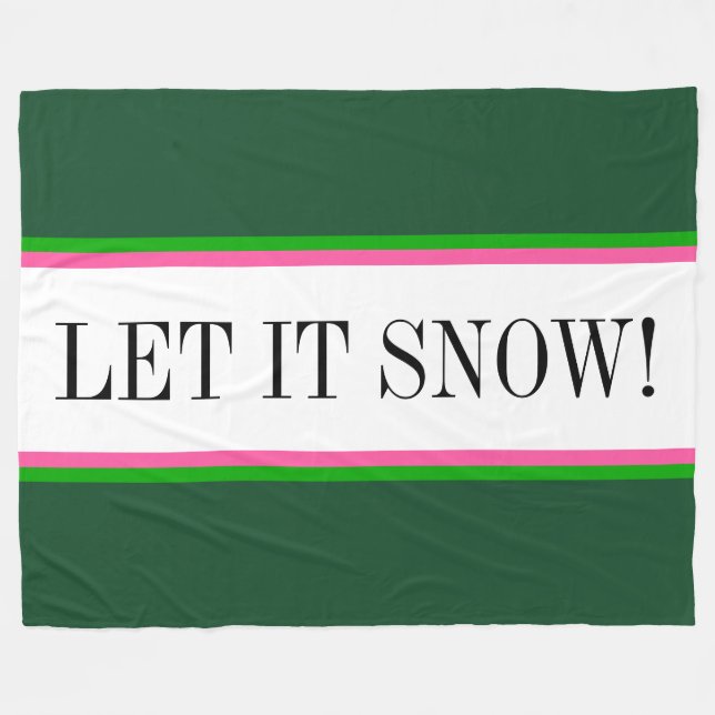 Couverture Polaire LAISSEZ-LA NEIGE BLANC BLANC Vert Alpin (Devant (Horizontal))