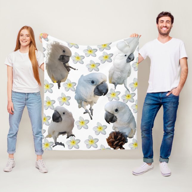Couverture Polaire Lala the Cockatoo Cinq Poses Lance Blanket (En situation)