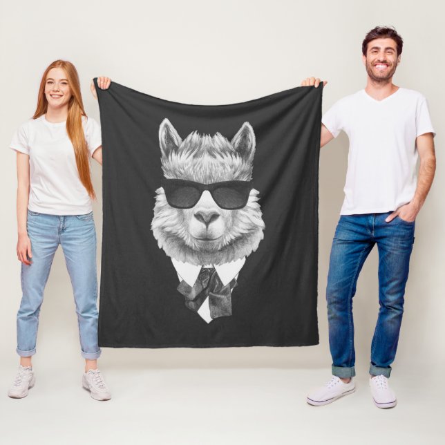 Couverture Polaire Lama chic (En situation)