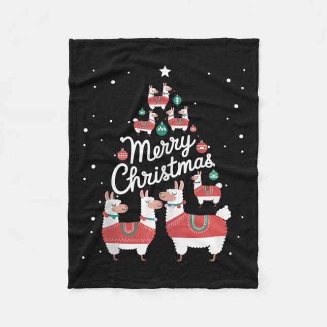 Couverture Polaire Lama Xmas Tree Llamas Christmas Tree (Devant)