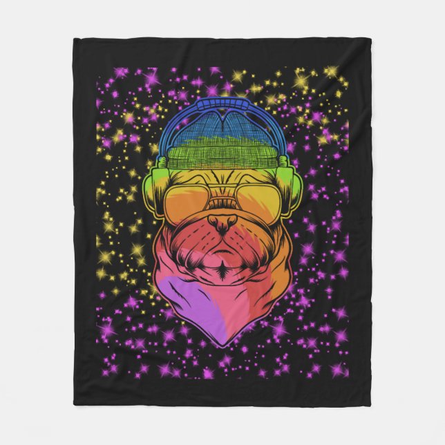 Couverture Polaire L'amour du chien avec le chien Paw (Devant)