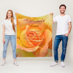Couverture Polaire L'Amour d'une mère est comme une orange jaune Rose