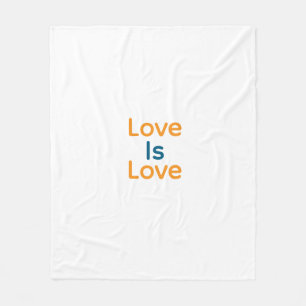 Couverture Polaire L'amour est amour orange bleu coloré fierté LGBTQ 
