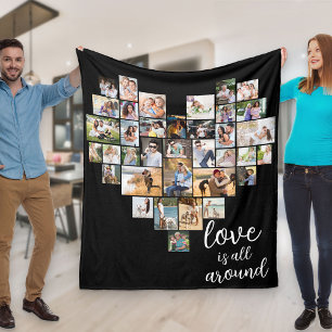 Couverture Polaire L'amour est tout autour du coeur en forme 36 Photo