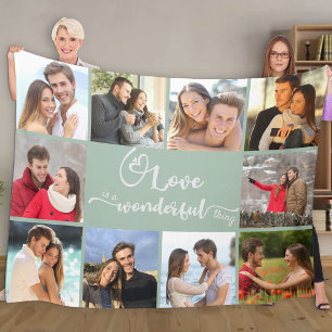 Couverture Polaire L'amour est une merveille 10 photos de Seafoam