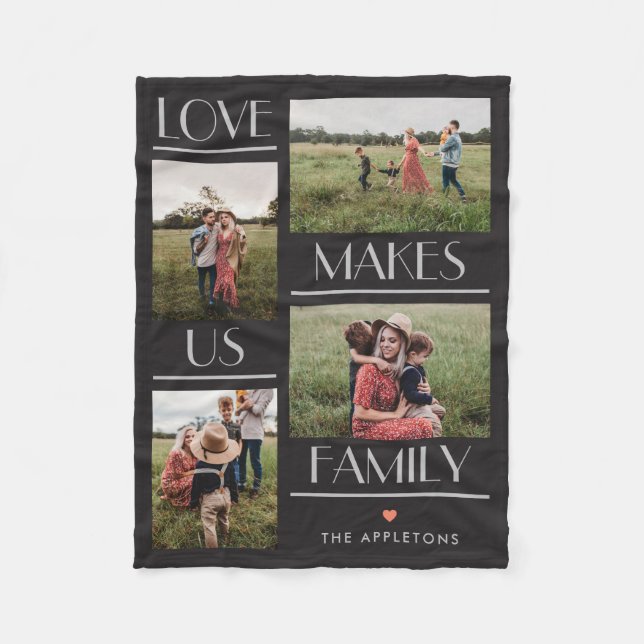 Couverture Polaire L'amour nous rend la famille modifiable couleur co (Devant)