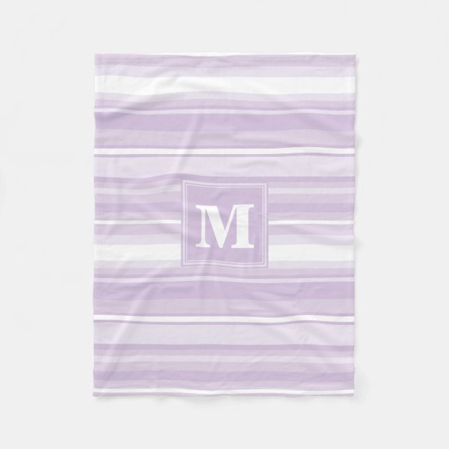 Couverture Polaire Landes violettes de chardon monogramme (Devant)