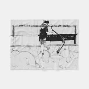 Couverture Polaire Landing It - Stunt Scooter Rider Fleece Blanket