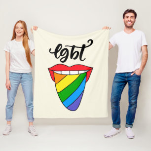 Couverture Polaire Langue arc-en-ciel LGBT