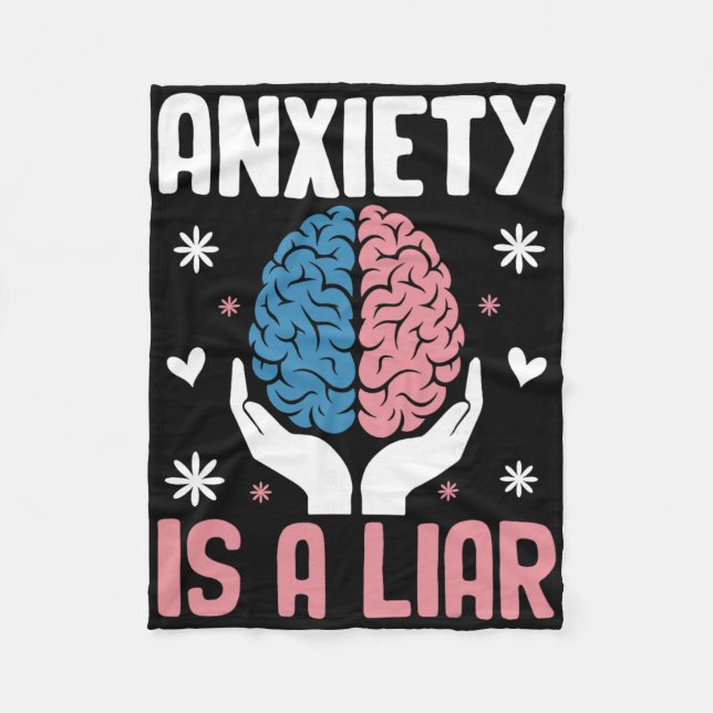 Couverture Polaire L'anxiété est un menteur Message conscient et resp (Devant)