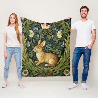 Couverture Polaire Lapin Art nouveau dans le jardin