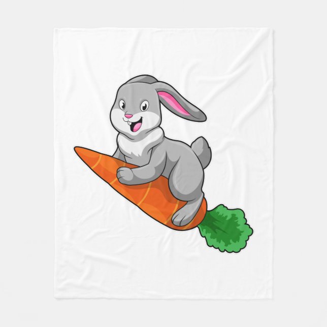 Couverture Polaire Lapin avec carotte (Devant)