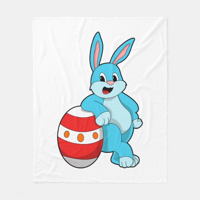 Couverture Polaire Lapin avec oeuf de Pâques (Devant)