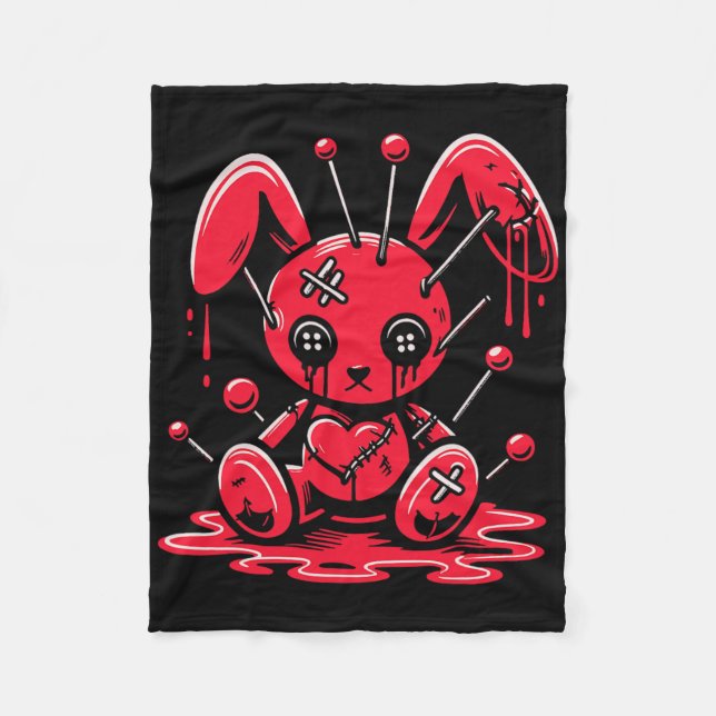 Couverture Polaire Lapin En Plan Pastel Goth Anime Kawaii Obtenu (Devant)
