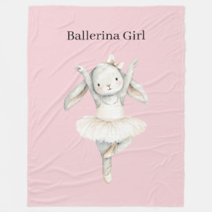 Couverture Polaire Lapin fille ballerine rose en tutu