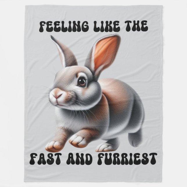 Couverture Polaire Lapin Humoristique (Devant)