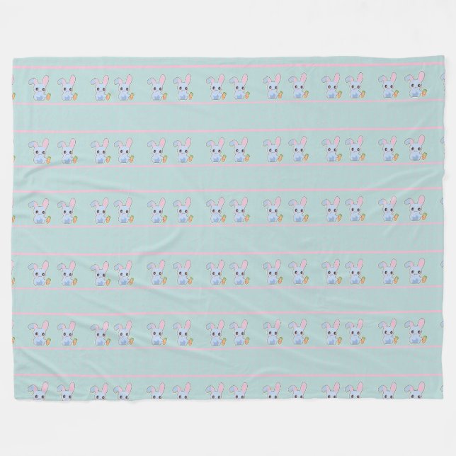 Couverture Polaire Lapin lapin de Kawaii (Devant (Horizontal))