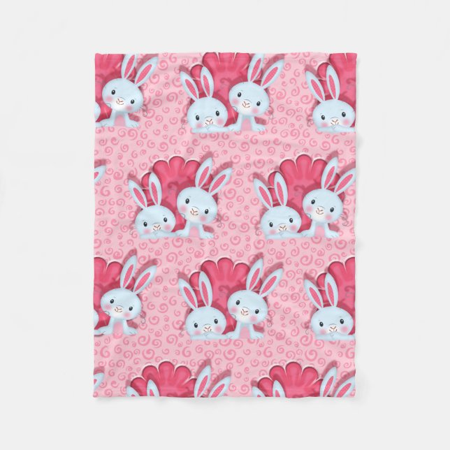Couverture Polaire lapins heureux (Devant)