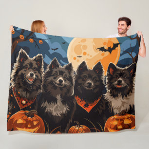 Couverture Polaire Lapphund finlandais Halloween Éffrayant