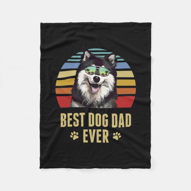 Couverture Polaire Lapphund finlandais meilleur chien papa jamais rét (Devant)