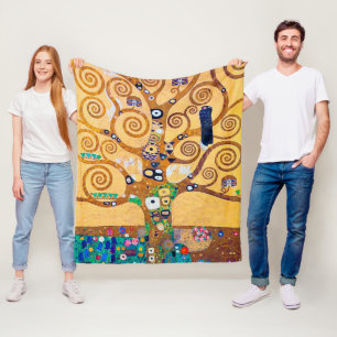 Couverture Polaire L'arbre de vie (détail), Klimt