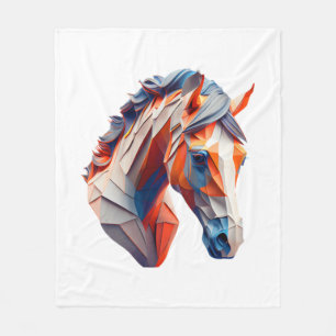 Couverture Polaire L'art du cheval Abstrait Un tour coloré sur la fau