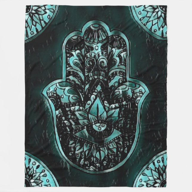 Couverture Polaire L'art oculaire de Hamsa Hand Fatima (Devant)