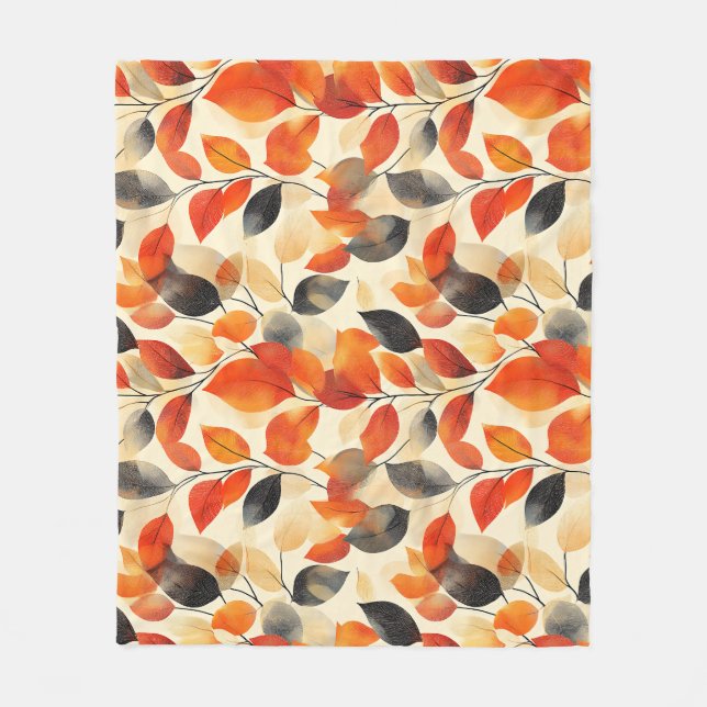 Couverture Polaire L'automne laisse l'élégance Motif sans faille (Devant)