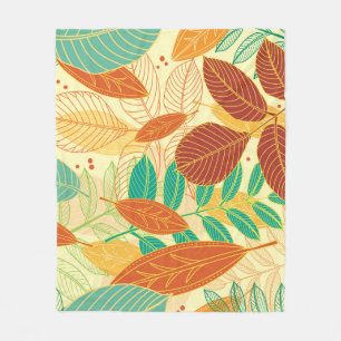 Couverture Polaire L'automne laisse un Motif sans couture
