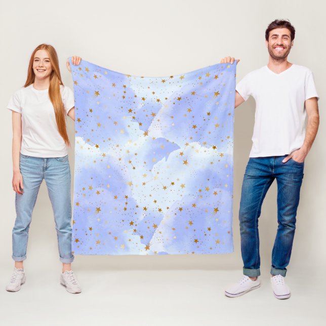 Couverture Polaire Lavendar Golden Star Motif (En situation)