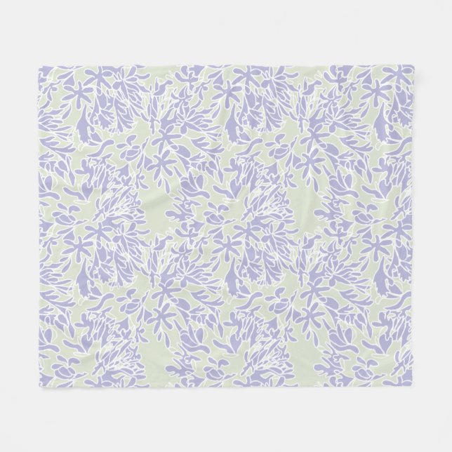 Couverture Polaire Lavender Agapanthus Flower Sage Green (Devant (Horizontal))