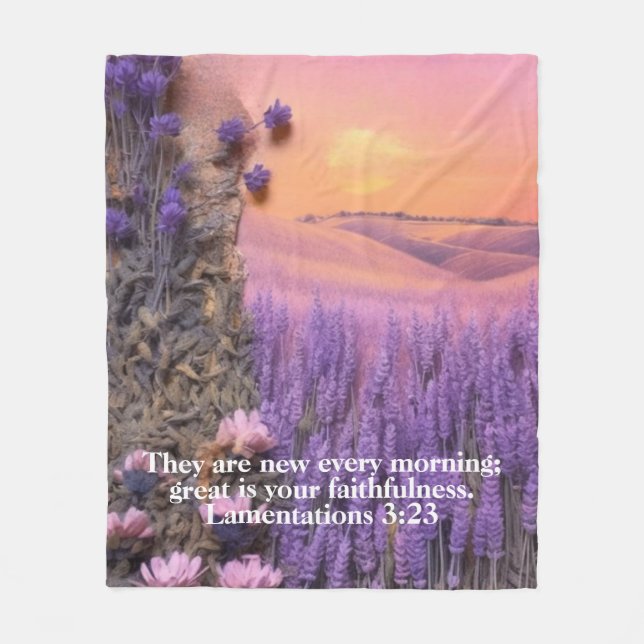 Couverture Polaire Lavender Fleece Blanket Lamentations 3:23 (Devant)