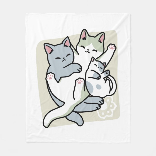 Couverture Polaire Laze Furr Days - Cute Lazy Cats Design (Devant)