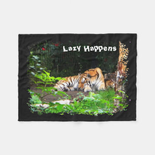 Couverture Polaire Lazy arrive le tigre de Sibérie