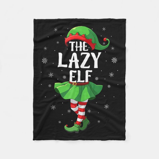 Couverture Polaire Lazy Elf Christmas Girls Women Elf Squad Xmas Fami (Devant)