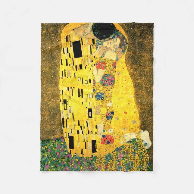 Couverture Polaire Le baiser par Gustav Klimt (Devant)