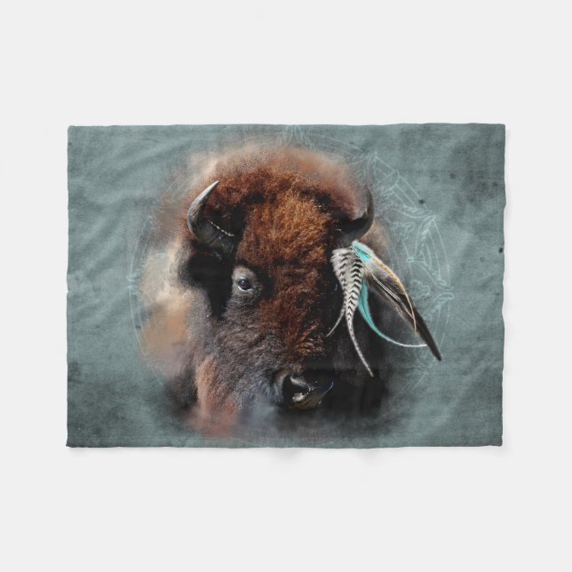 Couverture Polaire Le Bison - Blanche en polaire (Devant (Horizontal))