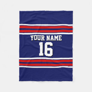 Couverture Polaire Le bleu marine avec le blanc rouge barre l'équipe
