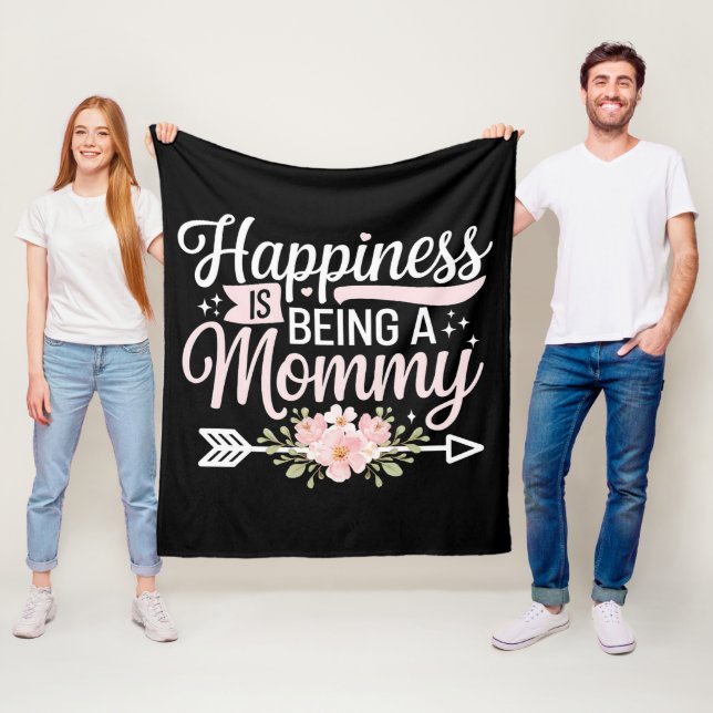 Couverture Polaire Le bonheur est être une fête des mères florales (En situation)