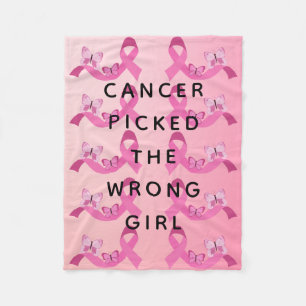 Couverture Polaire Le cancer a pris la mauvaise citation rose de la f