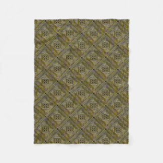 Couverture Polaire Le carré noir d'or forme le motif de Knotwork de